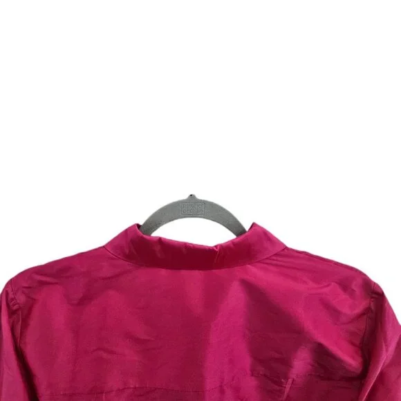 NWT Sachin & Babi Astor Top Embroidered Taffeta Button Down Blouse Fuchsia M